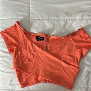 Bebe Vibrant Orange Crop Top